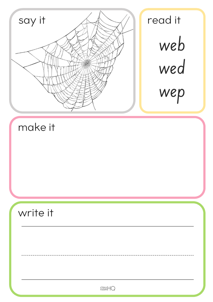 CVC Say It Read It Make It Write It Word Mats Classroom HQ Cvc say it read it make it write it word mats classroom hq