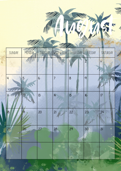 TROPICAL COAST Simple Calendar