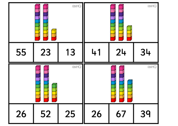Place Value Clip Cards - Partitioning Numbers 11-100