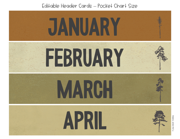 INTO THE WOODS Woodland Forest Themed Classroom Calendar | you clever monkey