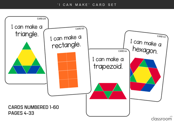 2D Shape Pattern Block STEM Challenge Cards - classroom HQ