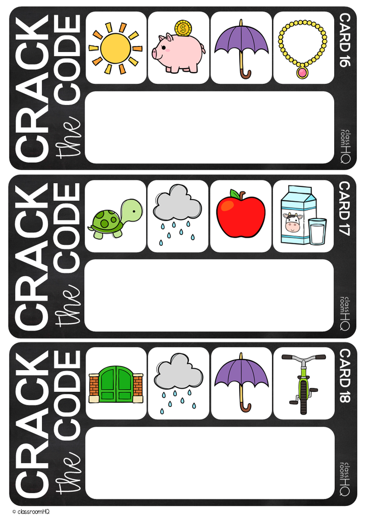 CCVC Word Crack The Code Cards - classroom HQ