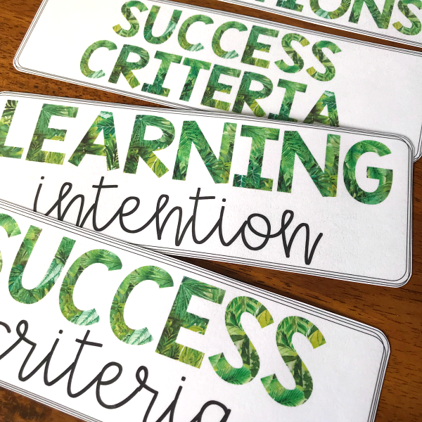 TROPICAL COAST Learning Intention + Success Criteria Pack