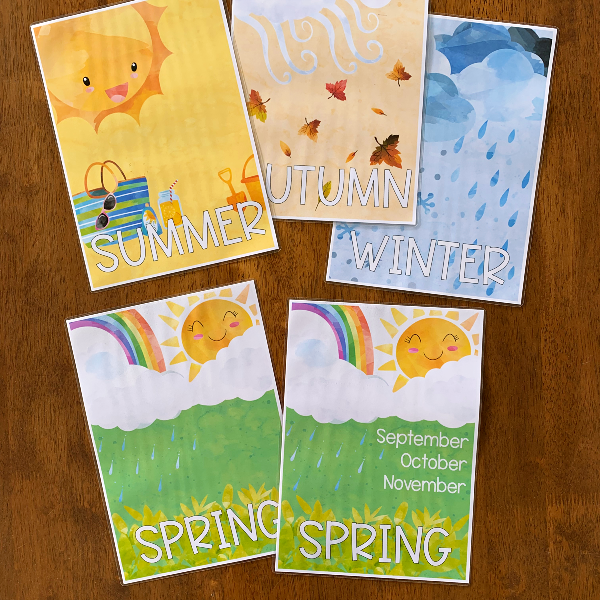Four Seasons Posters for Northern and Southern Hemisphere