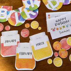 WATERCOLOUR PAINT Classroom Birthday Display Pack